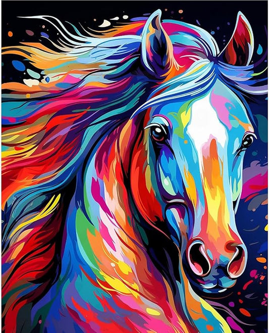 cviokrdu Horse Paint by Numbers Kit for Adults - Animals Adult Paint by Number Kits on Canvas, DIY Oil Painting for Gift Home Wall Decor (16x20inch)