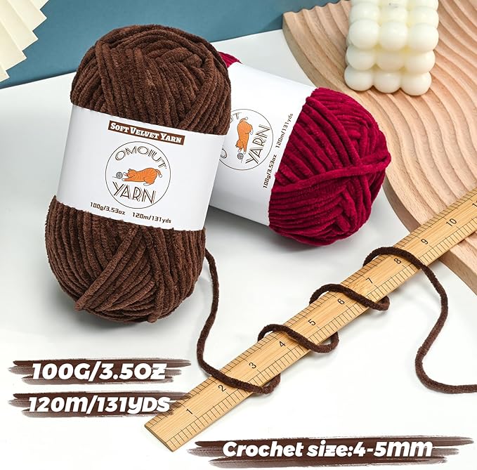 12 Skeins Fluffy Chenille Yarn for Crocheting, Soft Bulky Velvet Yarn for Knitting, Plush Baby Blanket Crochet Yarn, 1572 Yards Multicolor Amigurumi Yarns for Crafts Set E