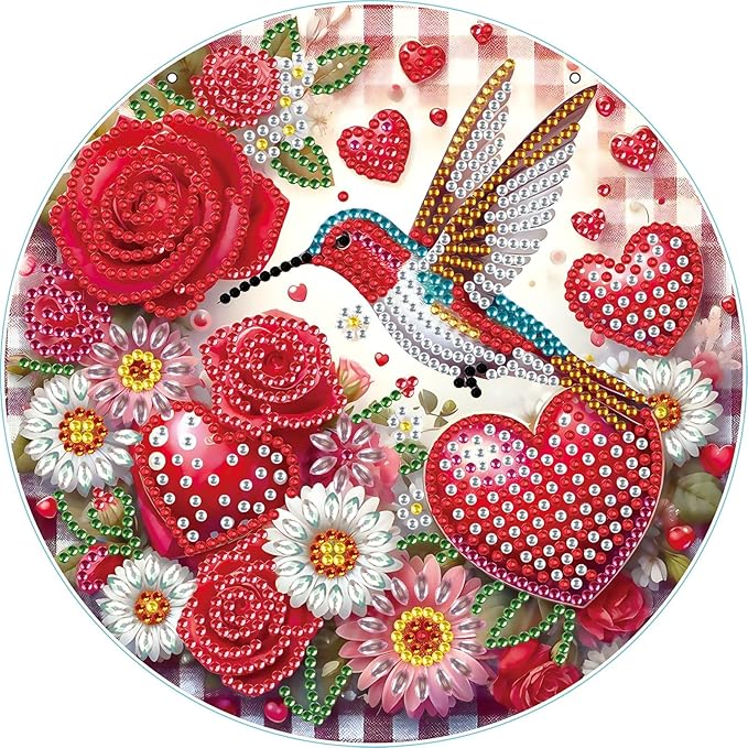 Generic DIY Hanging Diamond Pendant Special Shaped Crystal Diamond Art Painting Ornament Single Sided for Window Home Garden Wall Door Decor-Cardinal01