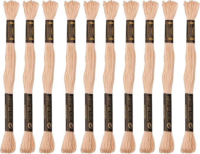 12 Skeins Embroidery Floss is Egyptian Long Fiber Cotton of 8.75yds Each Cotton Cross Stitch Threa for Hand Embroidery DIY Creation and Friendship Bracelet String. (12, Misty Rose)