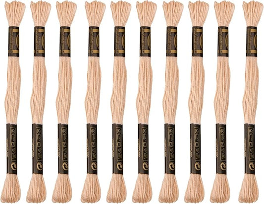12 Skeins Embroidery Floss is Egyptian Long Fiber Cotton of 8.75yds Each Cotton Cross Stitch Threa for Hand Embroidery DIY Creation and Friendship Bracelet String. (12, Misty Rose)