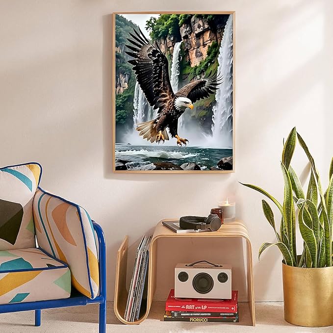Eagle Cross Stitch Kits for Beginners Adults, Patterns Dimensions Needlepoint Art Crafts,Counted Cross Stitch Kits Embroidery Kits for Beginners Adults for Home Decor 11.8X15.7inch