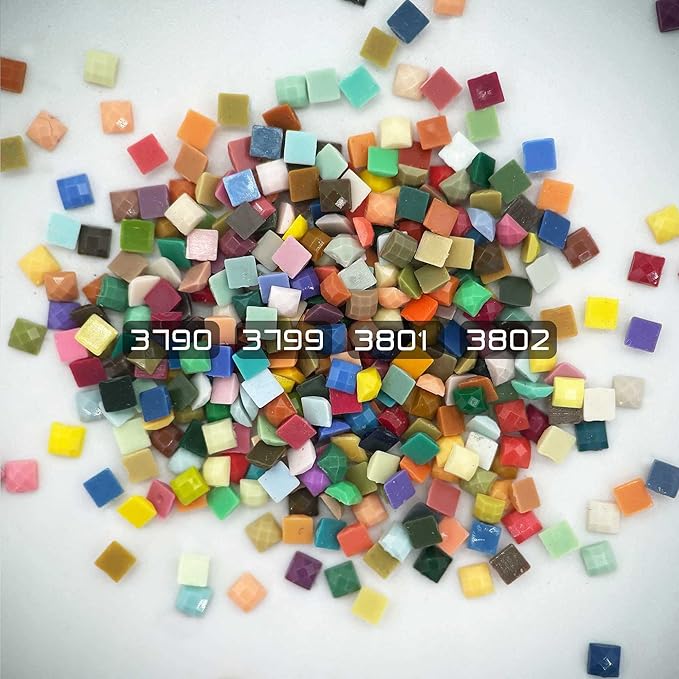 Diamonds Painting Accessories,Replacement for Missing Square Drills 3790 3799 3801 3802,Rhinestone Resin Diamond Drill,4 Colors Beads Gems Stones,3500pcs per Color