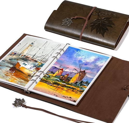 Lightwish Watercolor Sketchbook,100% Cotton Acid Free Watercolor Journal,300gsm/140lb Cold Press Watercolor Paper for Artists,Adults,Students,20 Sheets,9.25 * 6.3 Inches