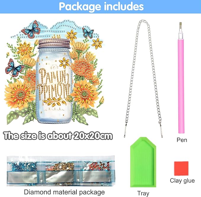 Reofrey Hanging Diamond Art Kits for Adults– 8x8Inch Landscapes Hanging Ornament Acrylic Board Double Sided Pattern Crystal Diamond Art Suncatcher Pendant, for Home Window Decoration Handmade Gift
