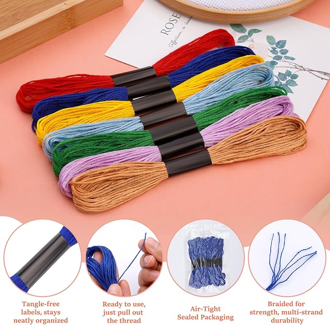Embroidery Floss: Embroidery Thread 120 Yards Friendship Bracelet String 14 Colors Cross Stitch Cotton Yarn for DIY Bracelet Making