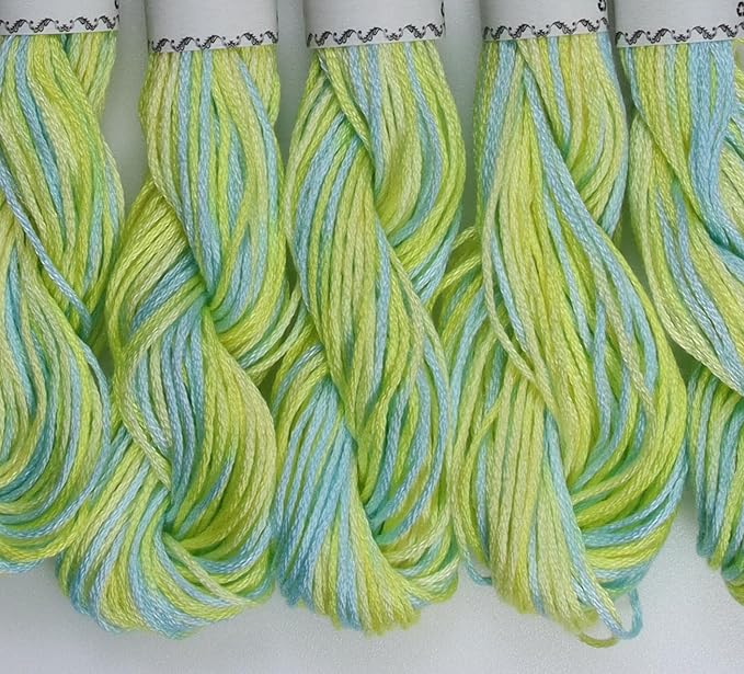 KCS Big skeins of 25 Meters Size 25 Color Variegated Cross Stitch Stranded Threads,6 skeins,4060