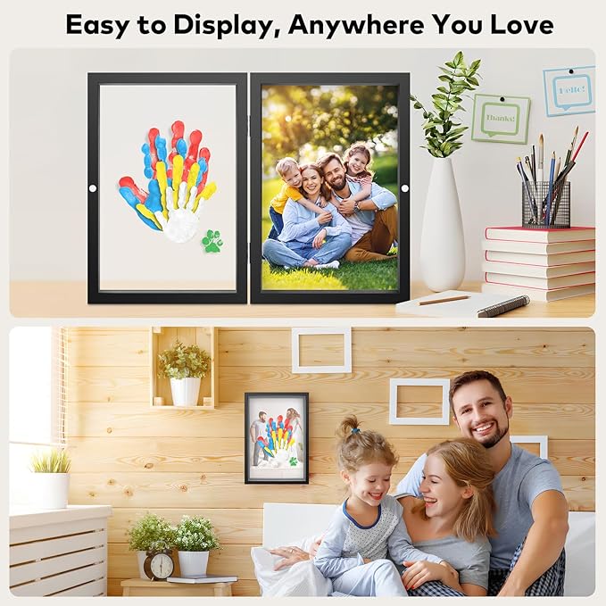 omrhvi family handprint kit, diy craft keepsake photo frame, hand print ornament kits, family gifts for new parents & mom & baby, grandparents, couples, father's day, mother's day, anniversary