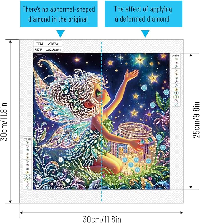 5D Special Shape Diamond Art Kits for Beginners, Diamond Painting Kits for Adults, Crystal Rhinestones Diamond Painting for Home Wall Decoration Gift 12×12 inch/30×30 cm, Starry Night Enchantment