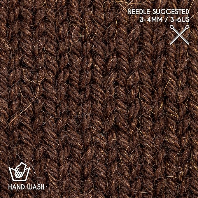 Worsted Set (6 x 1.75 oz) Super Soft Baby Alpaca Knitting Yarn Chocolate 656 Yards