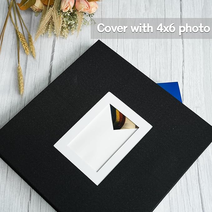 Vienrose Photo Album Self Adhesive for 2x3 4x6 5x7 8x10 Pictures DIY Scrapbook 40 Blank Pages Linen Cover Memory Book for Wedding, Baby Growth, Travel, White