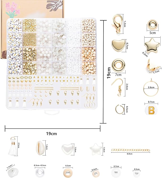 xylise jewelry making supplies kit natural stone beads for irregular natural stone with for diy craft bracelet necklace earrings for adults (white jade)