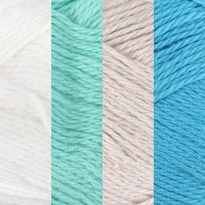 JubileeYarn Cotton Select Yarn - Sport Weight - 50g/Skein - Inspiration Assortment 88-4 Skeins