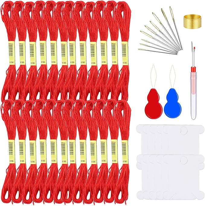 Embroidery Floss Kit-24 Skeins Premium Cross Stitch Thread for Knitting, Embroidery Stitching and Cross Stitch Project