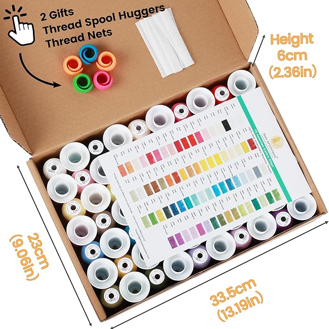 New brothread 60WT Frosty Matt Embroidery Machine Thread 70 Colors Each Spool 660Y for Embroidering Sharp Contours, Logos, Fine Lettering, Small Details Computerized Embroidery and Decorative Sewing