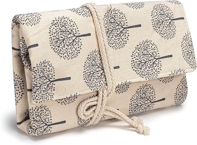 Teamoy Knitting Needles Holder Case(up to 11 Inches), Rolling Organizer for Straight and Circular Knitting Needles, Crochet Hooks and Accessories, Tree - NO Accessories Included
