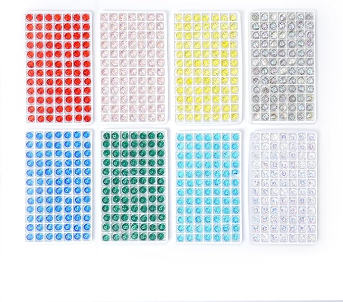 336 pcs 8mm Wholesale Crystal Briollete Rondelle Beads AB Glass Crystal Beads for DIY Jewelry Making 68 Faceted Assorted 8 Color Choices with Box(Phantom Purple)