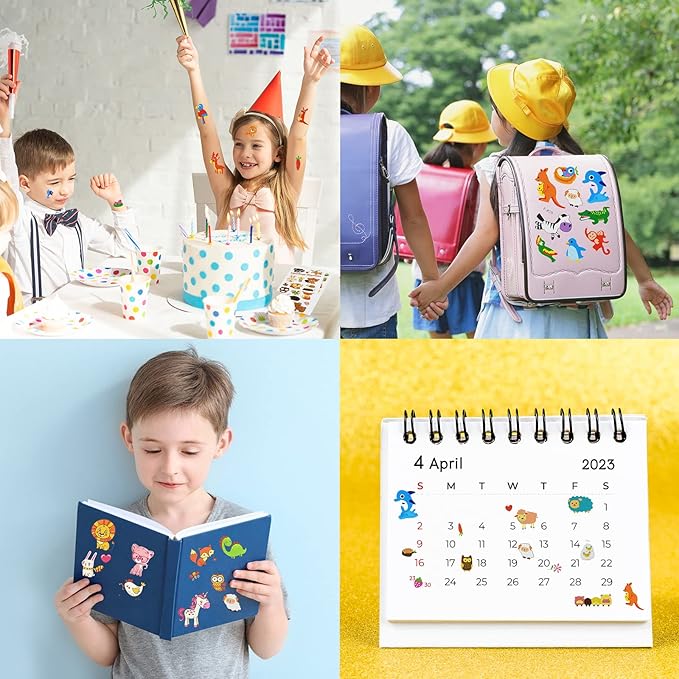 24 sheets(400+) animal 3d puffy stickers for toddlers kids, bulk preschool sticker sheets for reward, craft, scrapbooking