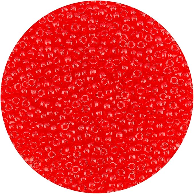 pony 1100 pcs plastic beads for crafts, hair beads for braids (trans-red)