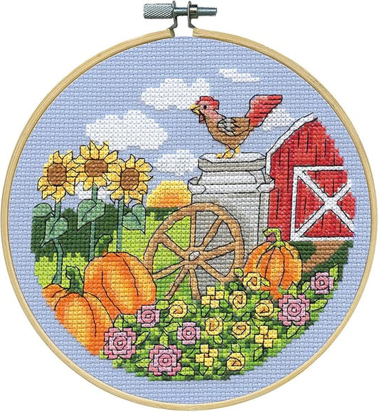 Fall Counted Cross Stitch Kit with Hoop