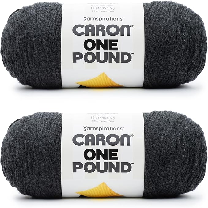 Caron One Pound Dark Gray Mix Yarn - Pack of 16oz/453.6g - Acrylic - #4 Worsted (Medium) - 812 Yards - Knitting & Crochet