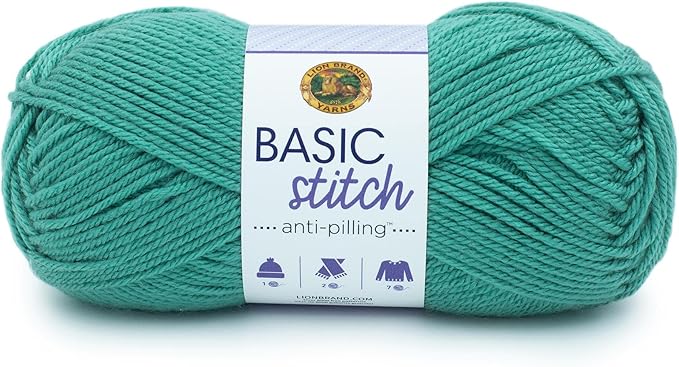 Lion Brand Yarn Basic Stitch Anti-Pilling Knitting Yarn, Yarn for Crocheting, 1-Pack, Beryl