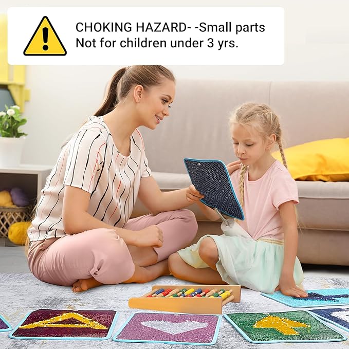 BALAPET 3 Packs Reversible Sequin Fabric Wall Panel for Kids, Sensory Wall Sequin Flip Fabric Mat Wall Hangings Decoration, Fun Toy for Early Learning and Play, 15.7” x 11.8”