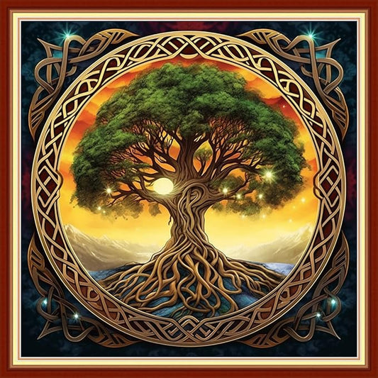 Redxing Stamped Cross Stitch Kits Embroidery kit for Beginners Adults Full Range of Embroidery Patterns Starter Kits DIY Printed Cross Stitch Kits Needlepoint Kits 11CT-Magic Tree 18x18 inchs