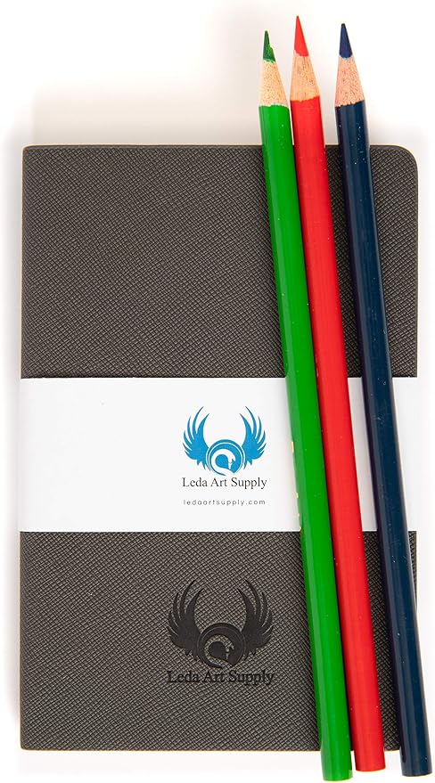 leda art supply pocket sketch book - thick drawing paper for marker watercolor pencil mixed media - 160 blank pages - small size, ideal for artists - drawing notebook, 3.5 x 5.5 art journal