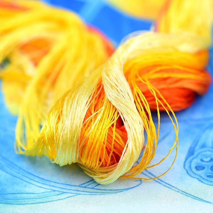 4 Skeins Mulberry Silk Floss Embroidery Thread Floss-Cross Stitch Threads China Silk Woven Jewelry Threads DIY Sewing Kits (06)