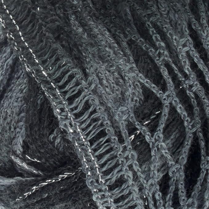 JubileeYarn Fishnet Pom Pom Yarn - 50g Mini Bonbons - Steel - 6 Skeins