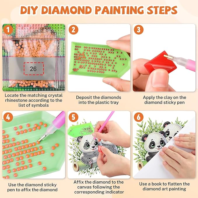 Masendp Panda Diamond Painting Double-Sided Hanging Ornament Set, DIY Irregular Shaped Rhinestone Window Decoration Set, Suitable for Home and Garden Wall Decoration Gifts
