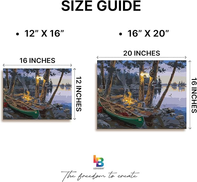 Ledgebay DIY Paint by Numbers Kit for Adults Framed Canvas: Beginner to Advanced Paint by Numbers Kit, Kits Include Acrylic Paint Set Brushes Tabletop Easel (Summer's Song 16" x 20" Framed)