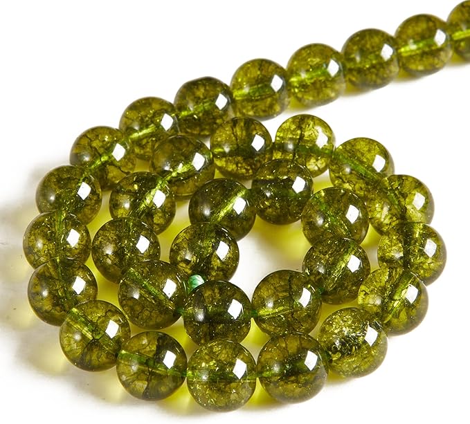 100pcs 10mm peridot beads natural gemstone beads round loose beads for jewelry making