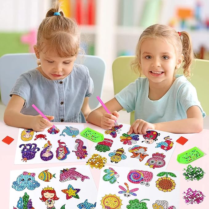 Viicoor Diamond Painting Sticker Kit, Summer Sea Animals, DIY Art Craft (Summer-30P)