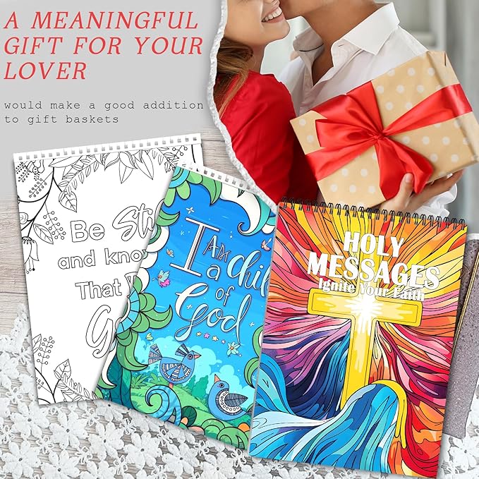 Bible Verse Coloring Book for Adults for Women with Bible Verses Page One Sided Design Spiral Bound Christian Coloring Book for Adults Relaxation 24 Colorful Coloring Pages Best Gifts for Women Men