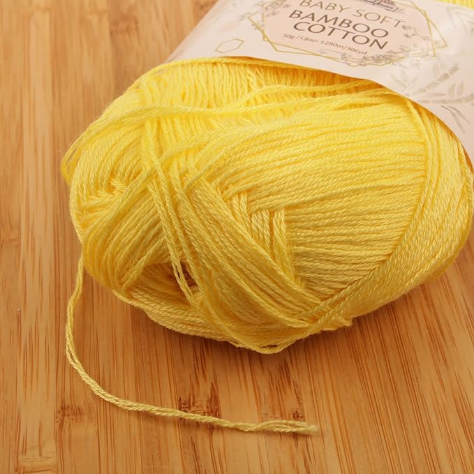 JubileeYarn Baby Soft Bamboo Cotton Yarn - 50g/Skein - Yellow Brick Road - 4 Skeins
