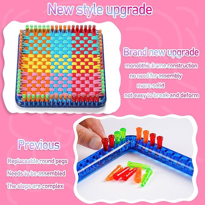 CCTVRTV Weaving Loom Kit Toys for Kids and Adults, Potholder Loops DIY Arts and Crafts for Boys and Girls Ages 5 6 7 8-12 13, Easy Potholder Loom Knitting Kits Gifts for Beginners, 252 Craft Loops