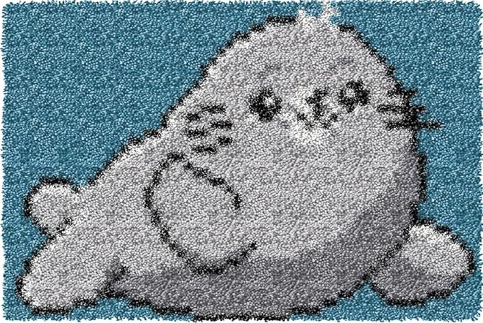 YP Latch Hook Kits for Kids Adults DIY Rug Tapestry Kits with Printed Canvas Embroidery Kits Festival Gifts Home Decoration (Whale,14.2inch X 9.8inch)
