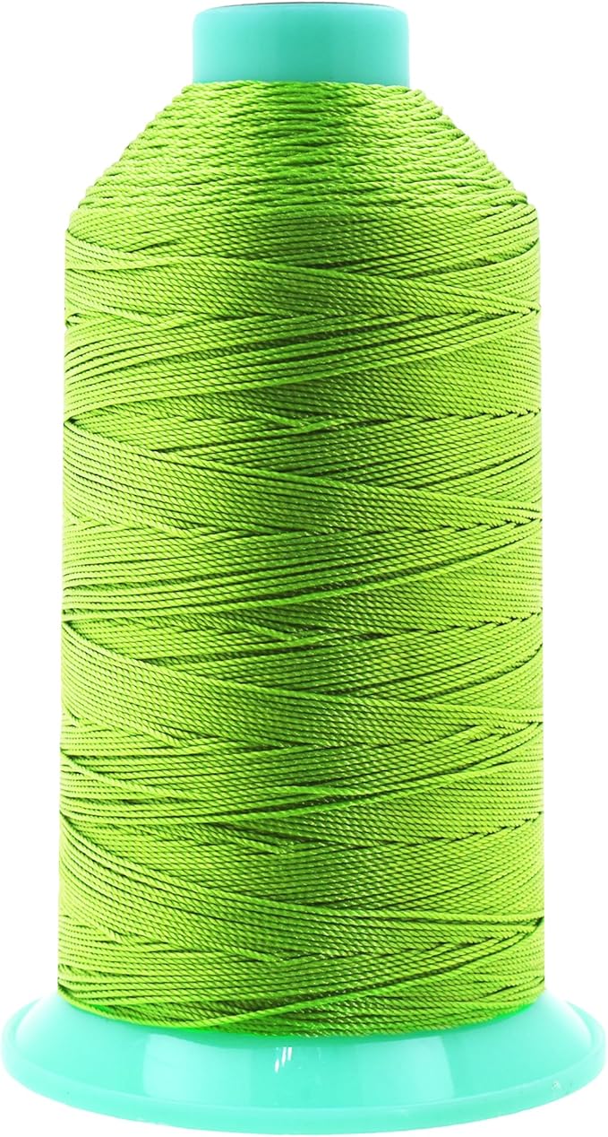 Mandala Crafts Size 277 840D T270 Bonded Nylon Thread - Apple Green 800 YDs Tex 270 Heavy Duty Sewing Threads for Leather, Jeans, Weaving, Outdoor Marine Upholstery