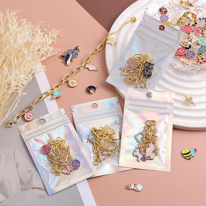 Zplontya Gold Charm Bracelet Making Kit - 545 Pcs Jewelry Making Supplies with 20Pcs Bracelet Chains, Storage Box & Gift Bags, DIY Bracelet Kit for Jewelry Making, Gold Charms for Crafting