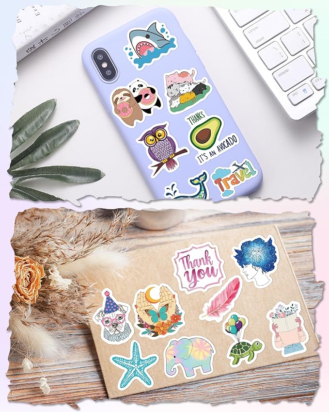 400 pcs stickers for kids, cute water bottle vinyl waterproof laptop stickers for students gifts school supplies classroom teacher prizes sticker pack for kids girls teens