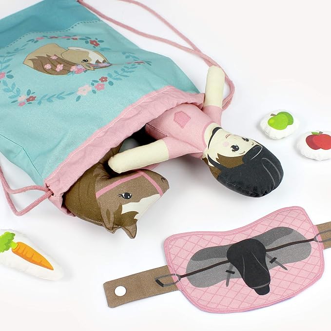 kullaloo Horse-Themed Fabric Panel Sewing Kit ✦ Cut & Sew DIY Project for Kids & Beginners ✦ Includes 8 Projects – Great for Girls, Boys, and Family Craft Time (Horse Love)