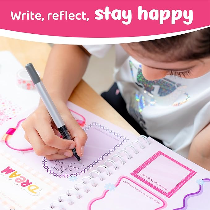 jackinthebox DIY Journal for Girls Ages 8–12, 242 pcs Scrapbook Kit, Girls Journal Kit, Includes 10 Mental Health Exercises, Easter Gifts for 8 9 10 11 12 Year-Old Girls