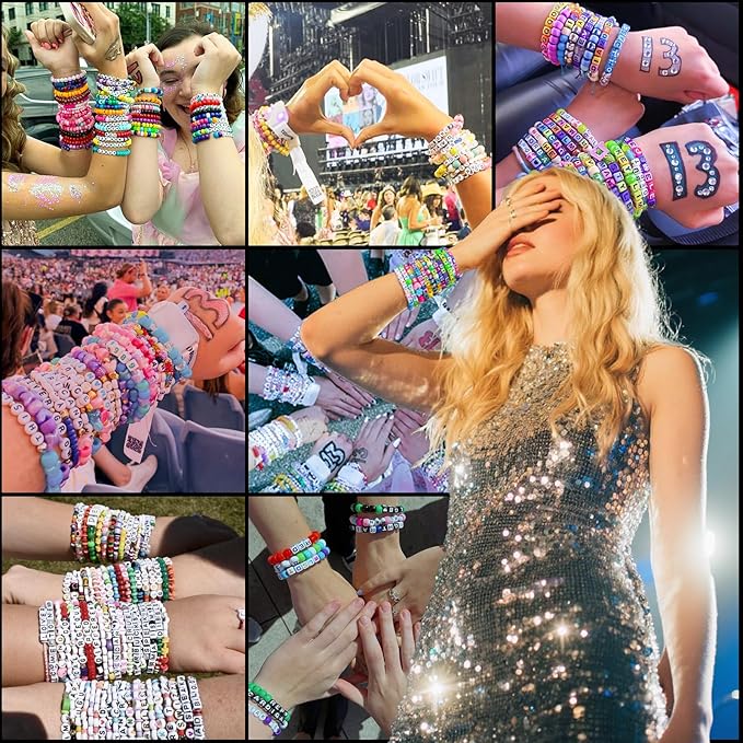 Gionlion 96 Colors 3550 Pcs Pony Beads Bracelet Making Kit, 5 Boxes Friendship Bracelet Kit with Letter Beads 6x9mm Rainbow Kandi Bead for Bracelets Jewelry Keychain Making Kit, Crafts Gifts
