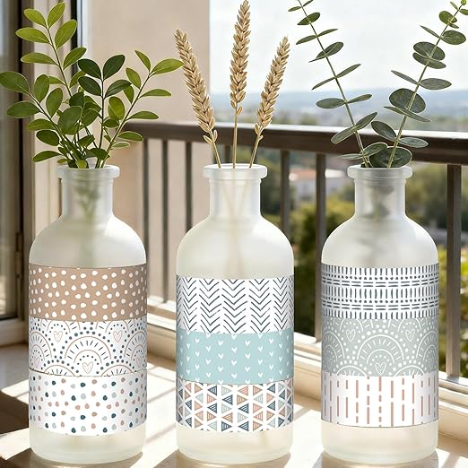 12 Rolls Watercolor Floral Washi Tape Set 15 mm Vintage Flower Decorative Masking Tape for Spring Arts DIY Craft Scrapbook Journal Supplies Gift Wrapping(Morandi Tones,Boho)
