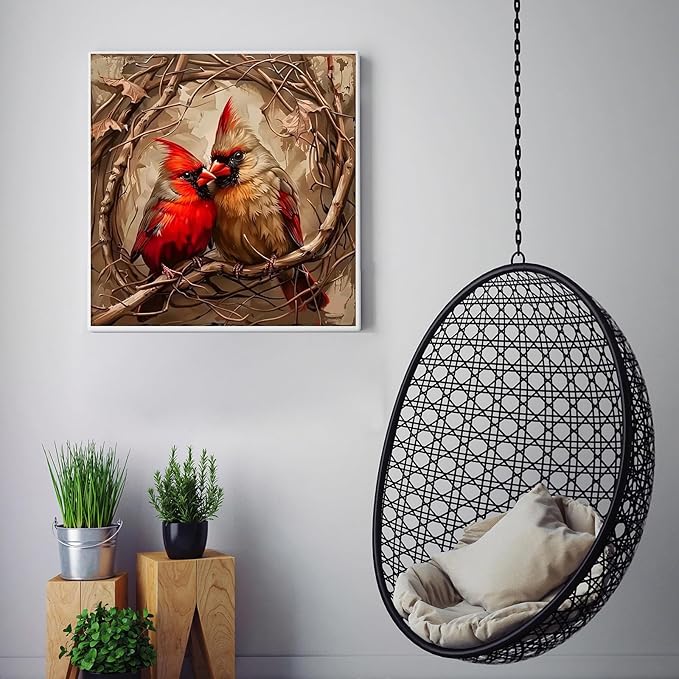 CZYWJMEI 5D Diamond Painting Kits for Adults Beginners,DIY Two Bird Diamond Art,Full Round Drill Diamond Dot Gem Art Kits,Home Wall Decor 13.7x13.7 Inch
