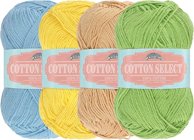 JubileeYarn Cotton Select Yarn - Sport Weight - 50g/Skein - Inspiration Assortment 87-4 Skeins