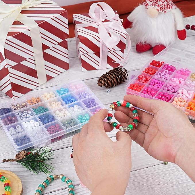 QUEFE 72 Colors 3000pcs Pony Beads Bracelet Making Kit for Girls - Rainbow Kandi Friendship Kit With Letter Beads for Necklace Making - Craft Gifts Set