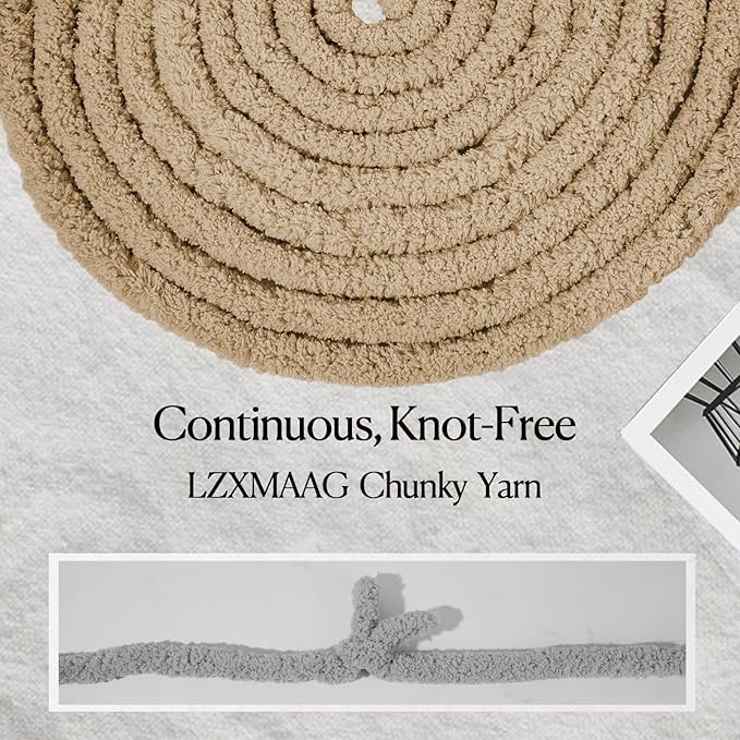 Chunky Yarn for Hand Knitting and Blankets – Super Soft Jumbo Chenille Yarn Pack for Crocheting, Bulky DIY Projects, 8 Skeins(Coffee)